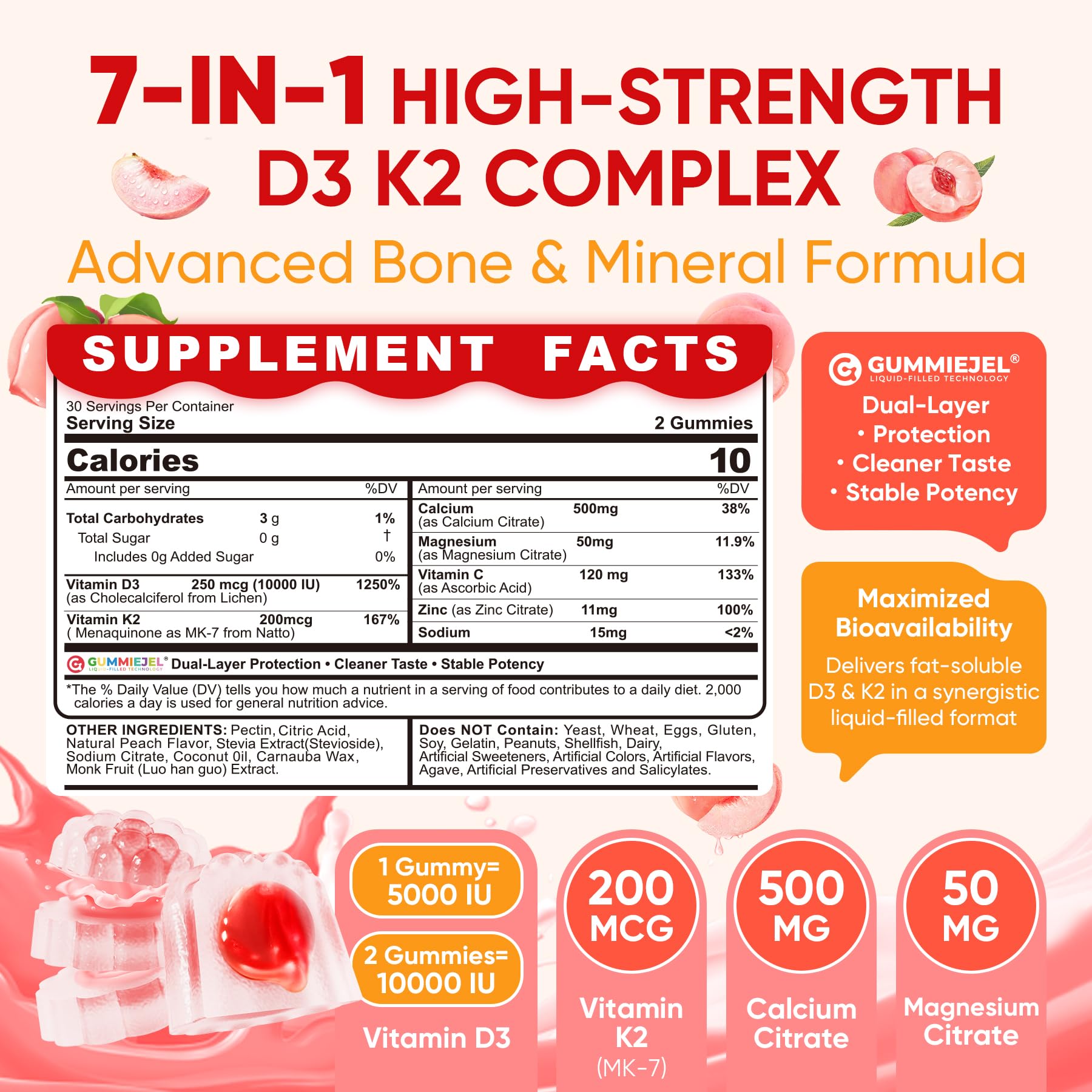 LILICARE D3K2 Gummies showing individual gummy
