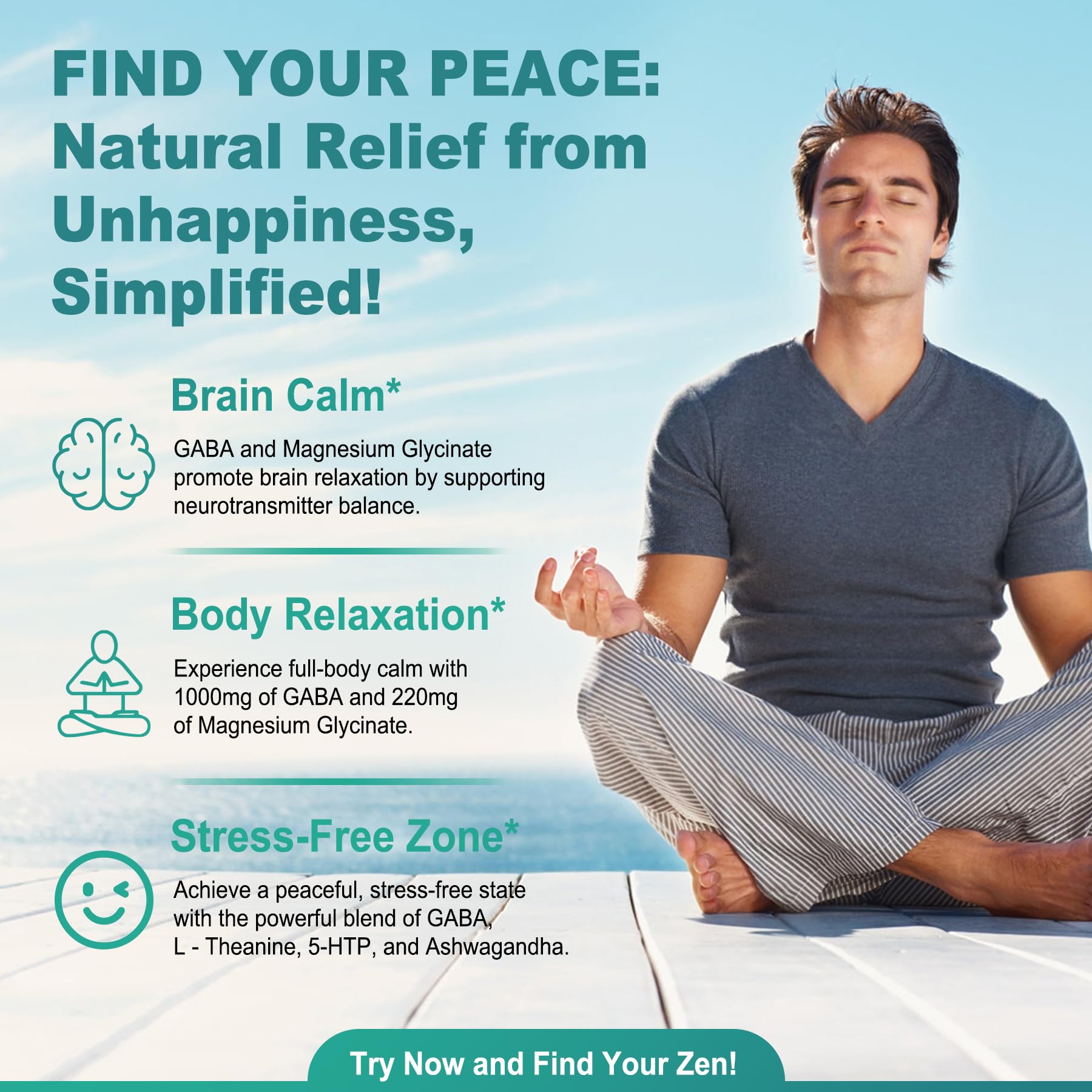 LILICARE GABA Calm Softgels 1000MG label details