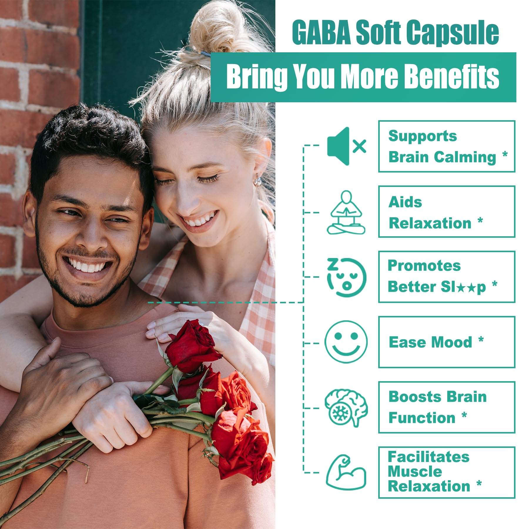 LILICARE GABA Supplement 1000mg bottle with softgels on table