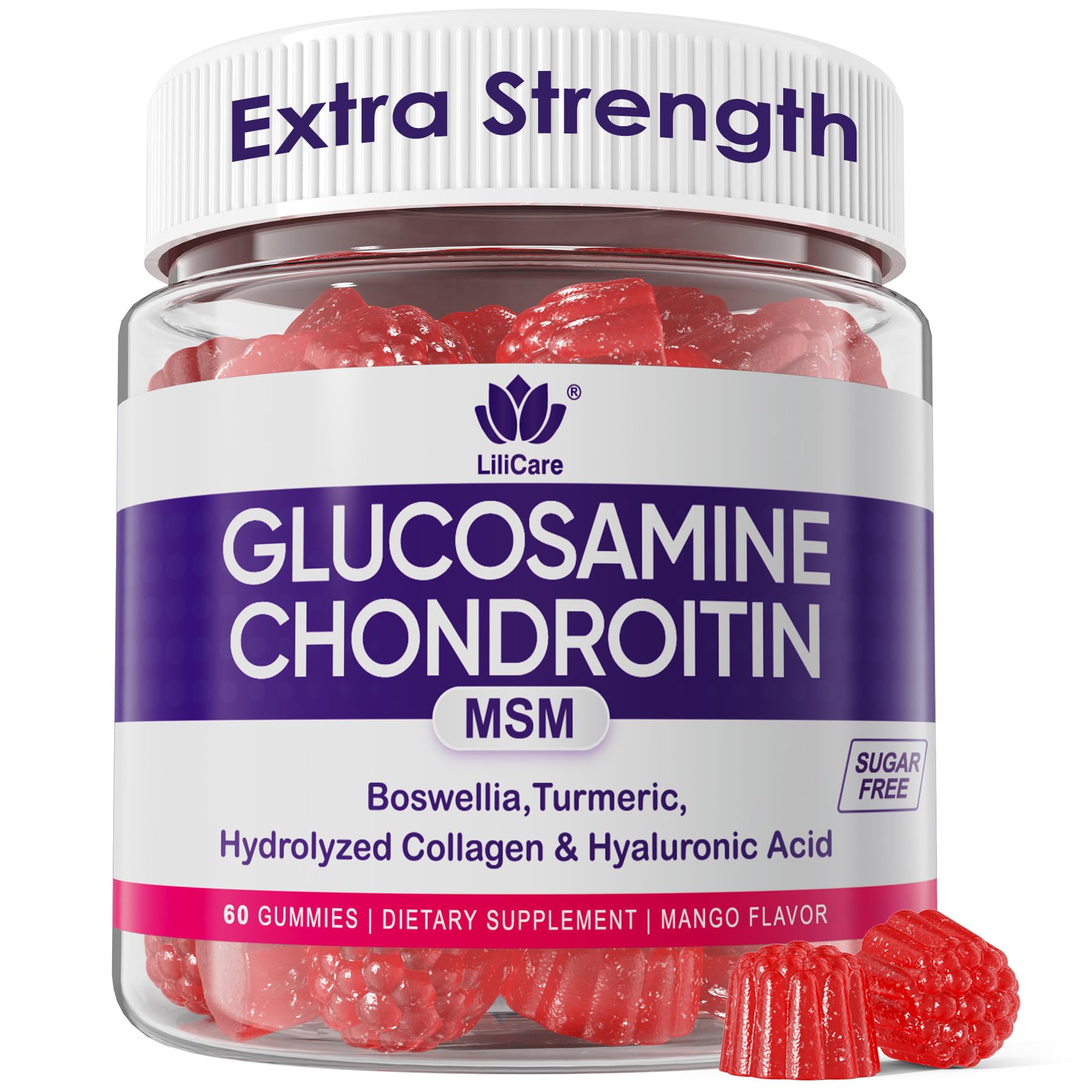 LILICARE Glucosamine Chondroitin Gummies front view with packaging