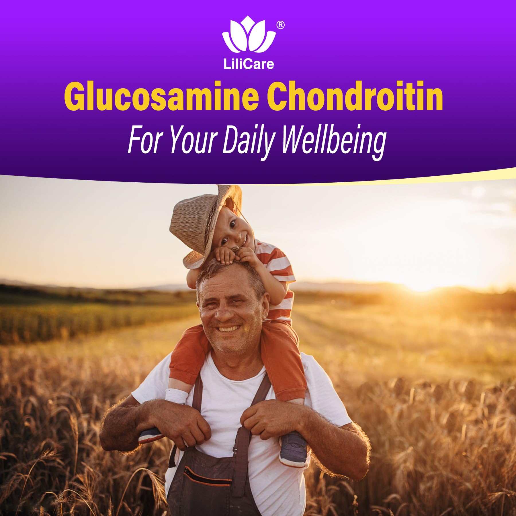 LILICARE Glucosamine Chondroitin Gummies with nutritional information