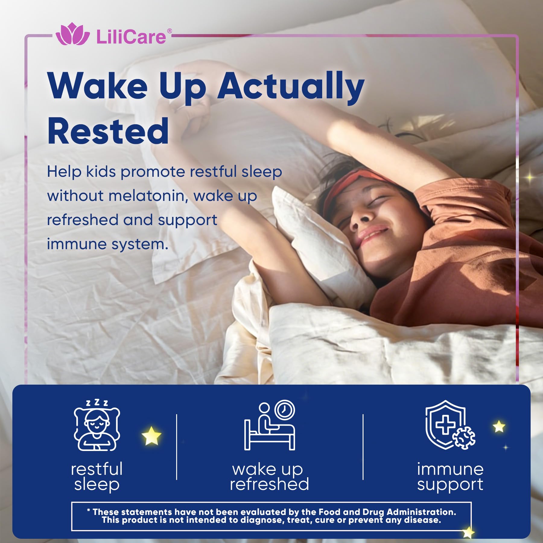 LILICARE Kids Reishi Mushroom Sleep Gummies in a bowl, showcasing gummies