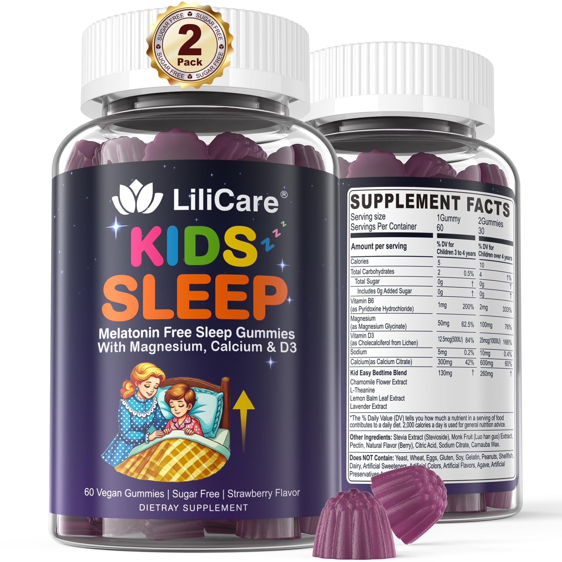 LILICARE Kids Sleep Gummies front view packaging
