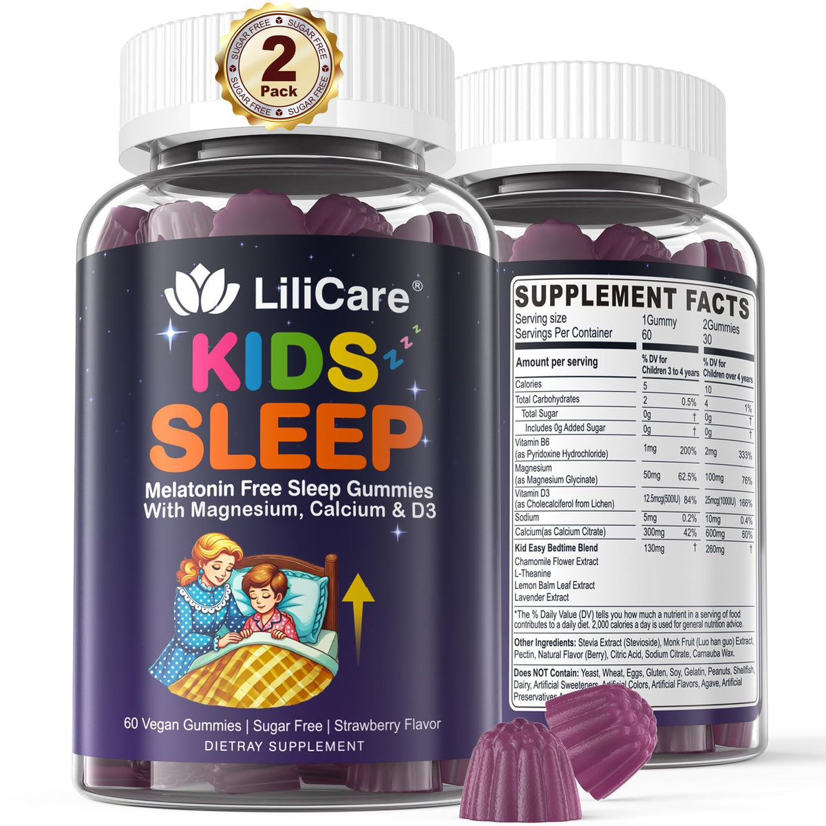 LILICARE Kids Sleep Gummies front view packaging