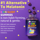 LILICARE Kids Sleep Gummies with a glass of water