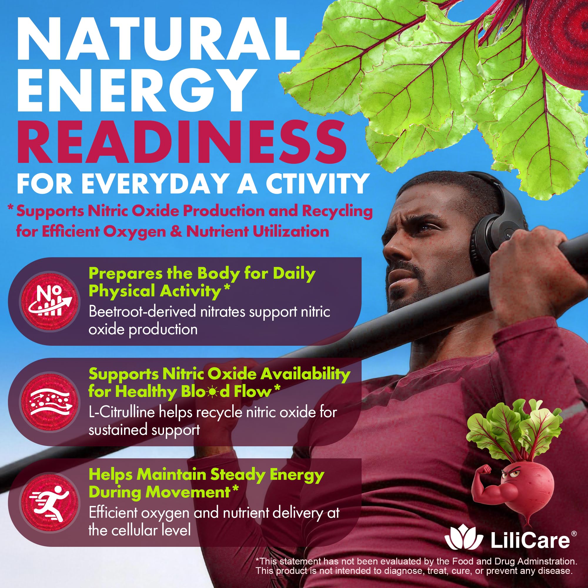 LILICARE Liposomal Beetroot Chews in a bowl with strawberries