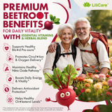LILICARE Liposomal Beetroot Chews ingredients list on packaging