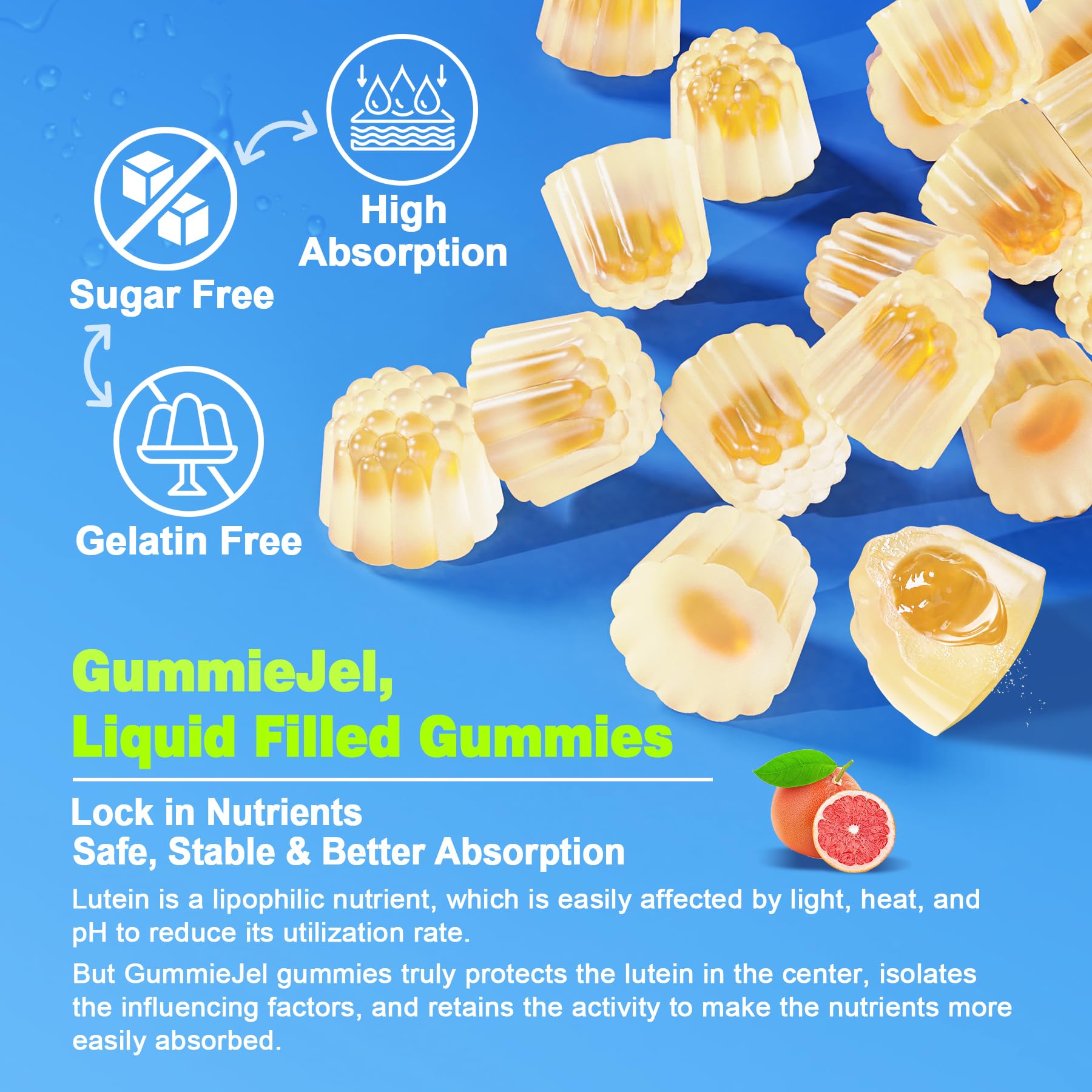 LILICARE Lutein Zeaxanthin Gummies showing gummy texture