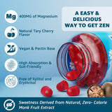 LILICARE Magnesium Gummies 400mg bottle with a hand holding a gummy