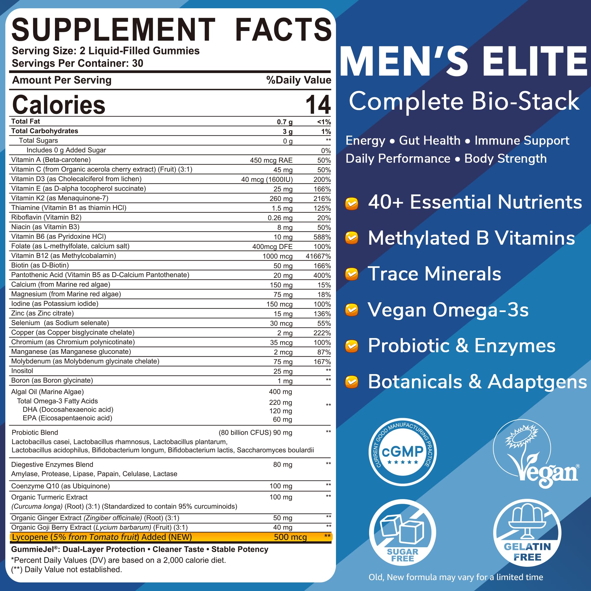 LILICARE Men's Multivitamin Gummies showing gummy texture