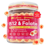LILICARE Methylated B12 & Folate Gummies front view with packaging