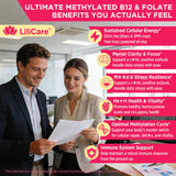 LILICARE Methylated B12 & Folate Gummies ingredients list on packaging