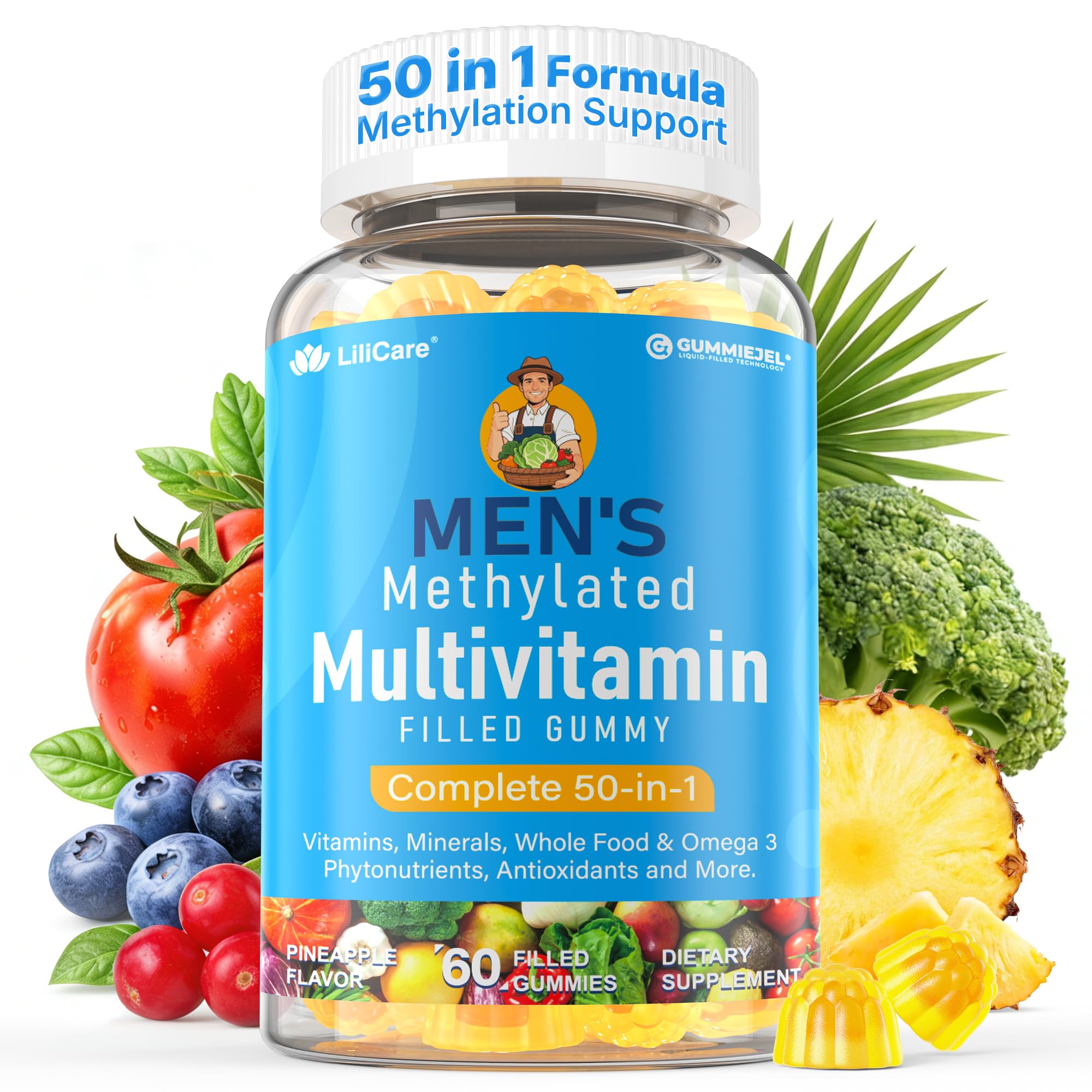 LILICARE Methylated Multivitamin for Men 50-in-1 Gummies front view