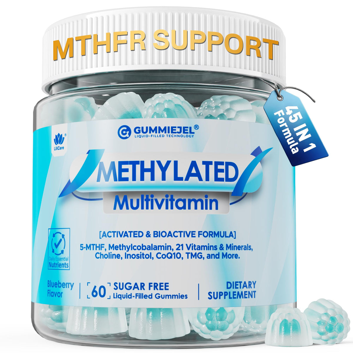 LILICARE Methylated Multivitamin Gummies 240g front view