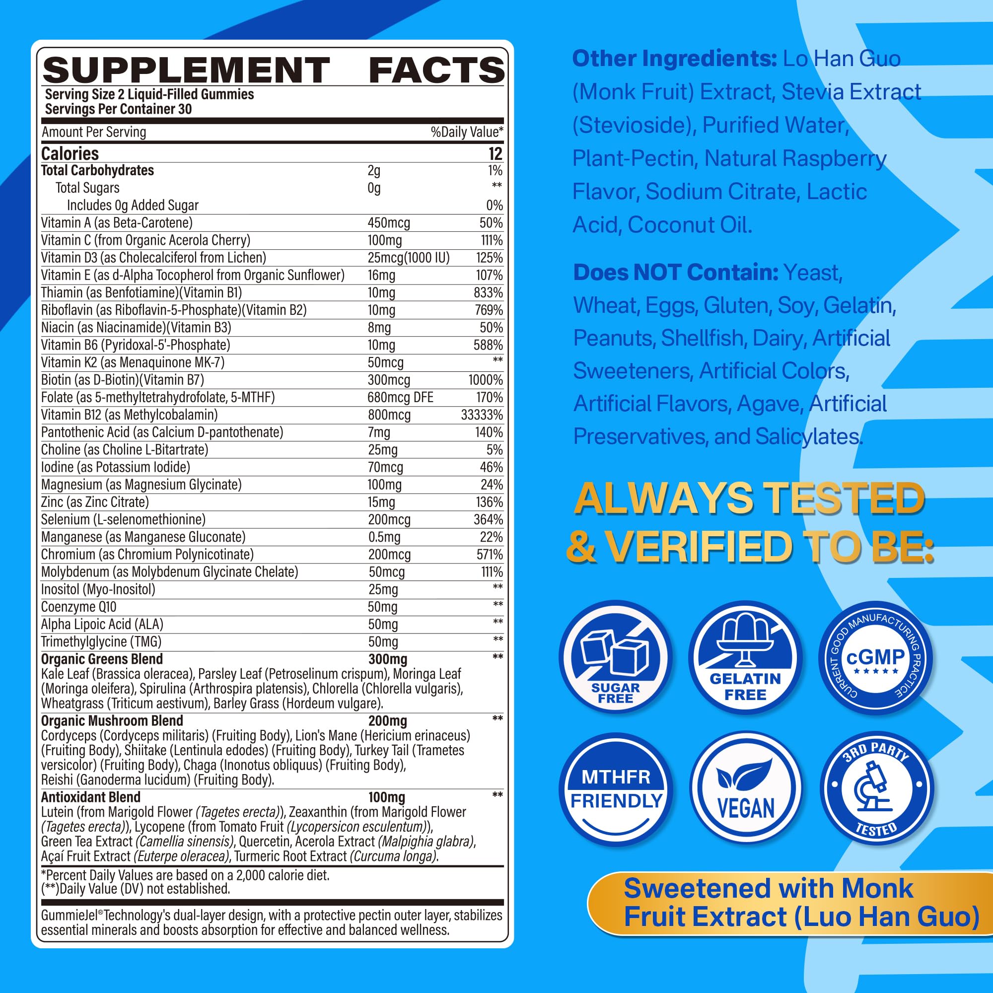 LILICARE Methylated Multivitamin Gummies packaging