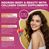 LILICARE Multi-Collagen Soft Chews displayed with fresh ingredients