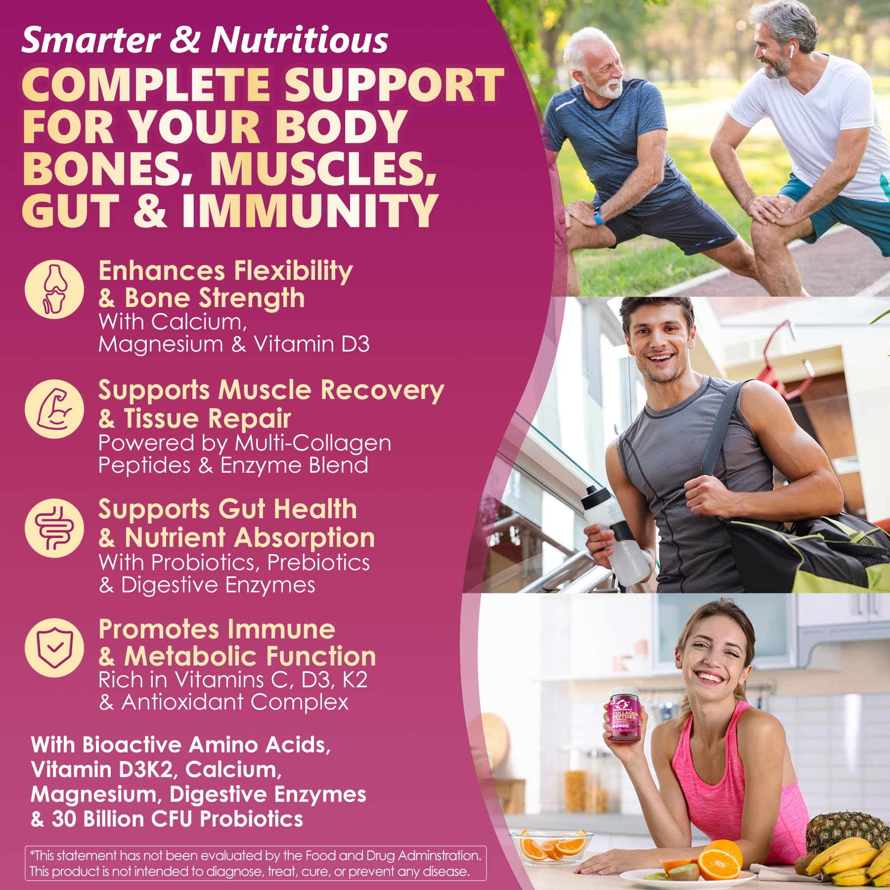 LILICARE Multi-Collagen Soft Chews with a measuring spoon