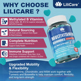 LILICARE Multivitamin Gummies on a wooden table with fresh berries