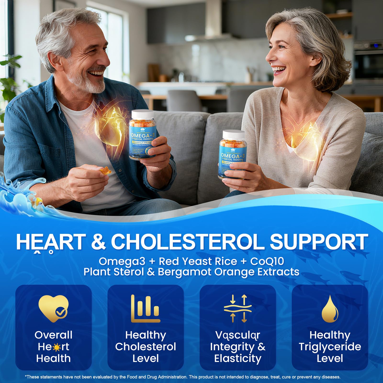 LILICARE Omega-3 Fish Oil Gummies with a natural background