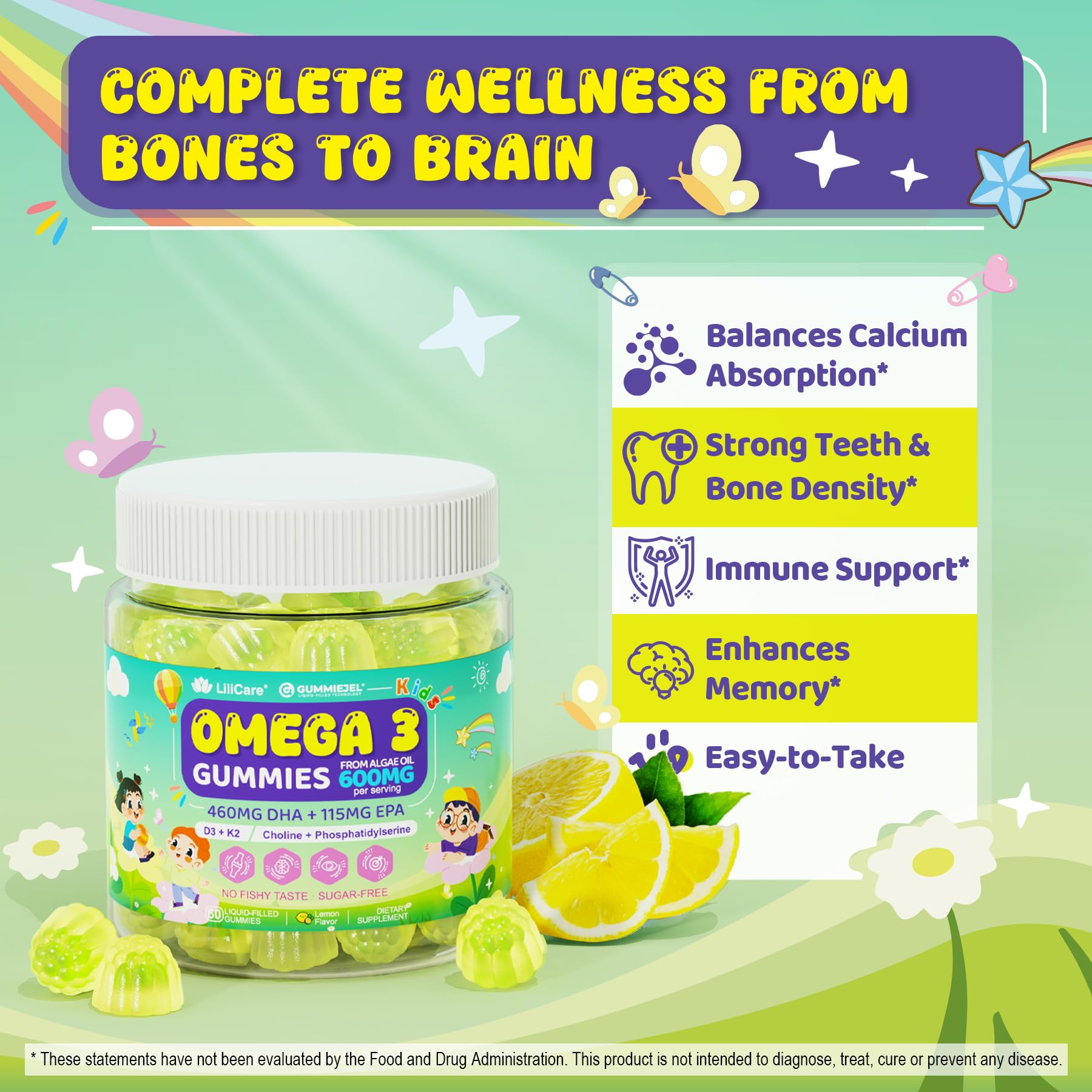 LILICARE Omega-3 Gummies for Kids in a child's hand
