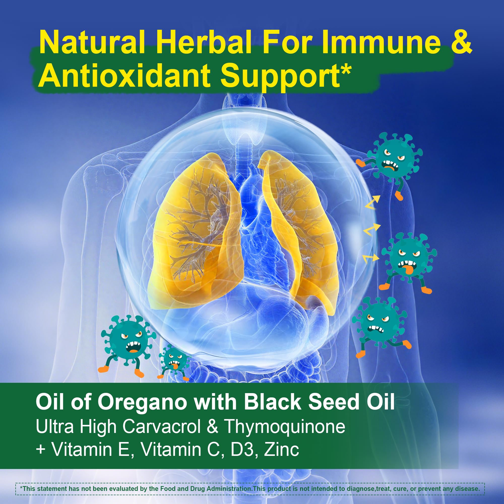 LILICARE Oregano Oil + Black Seed Oil Gummies with natural ingredients