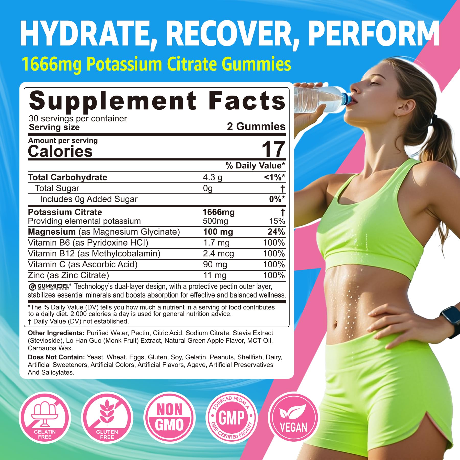 LILICARE Potassium Citrate Gummies side view of packaging