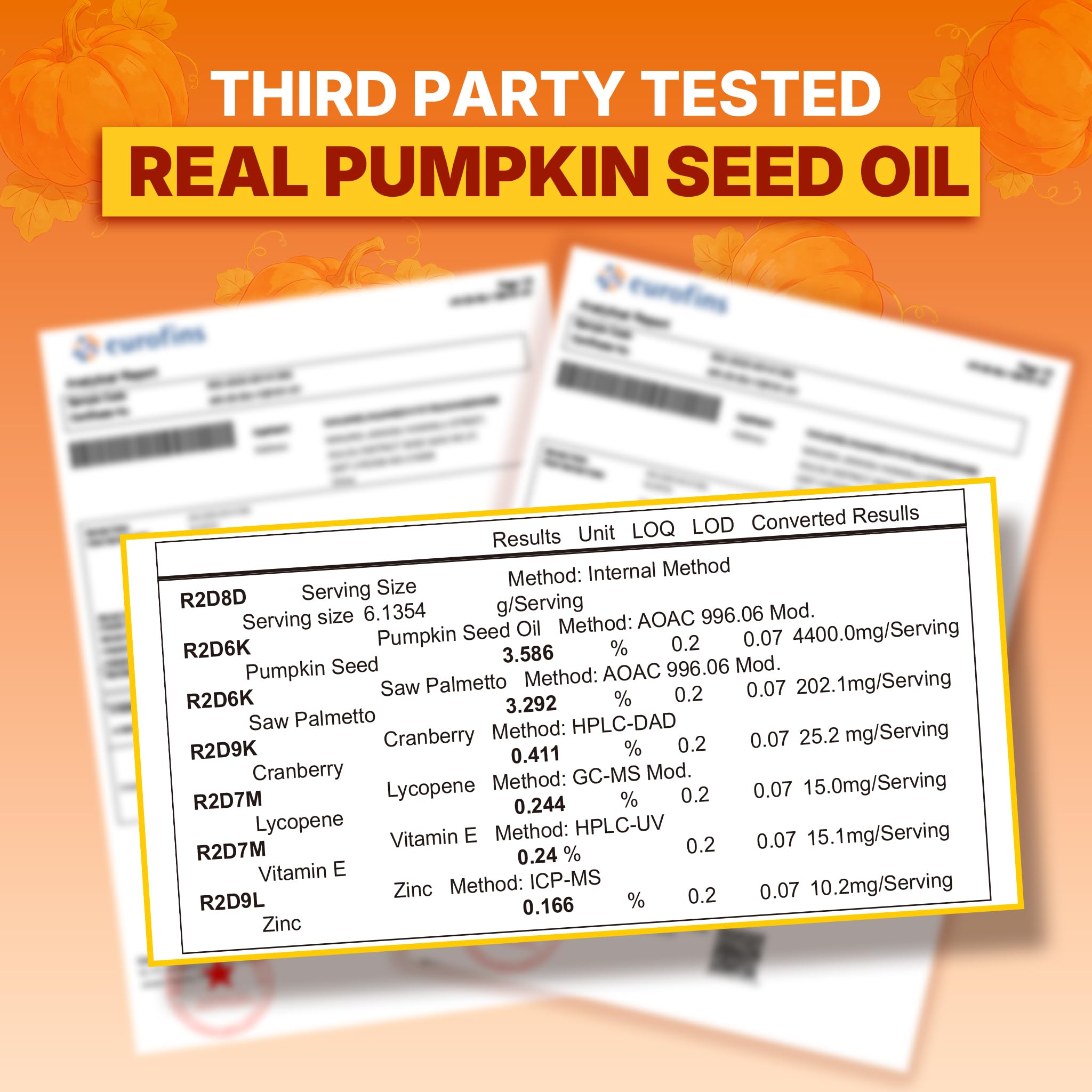 LILICARE Pumpkin Seed Oil Gummies with ingredients displayed