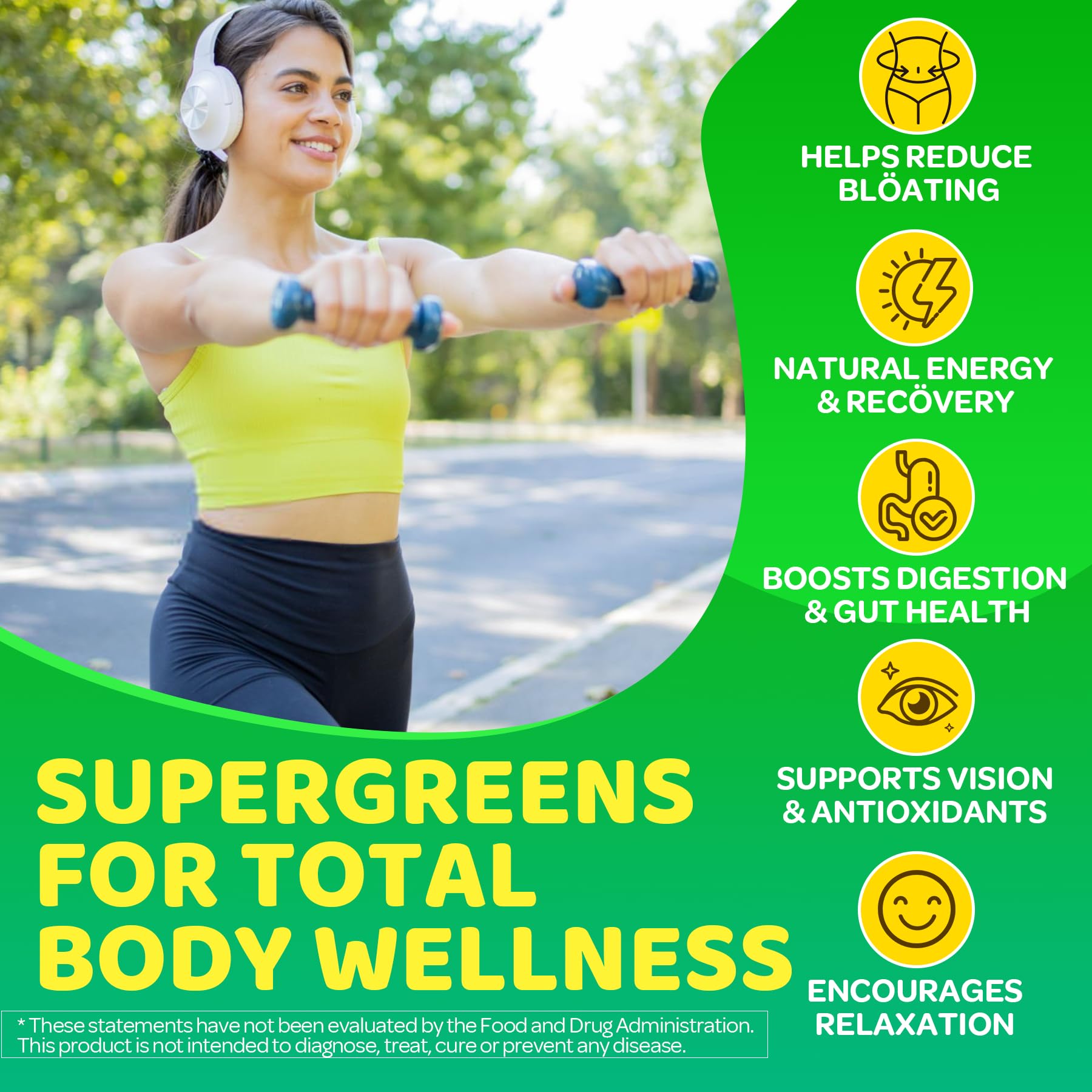 LILICARE Spirulina Supergreen Soft Chews on a wooden table