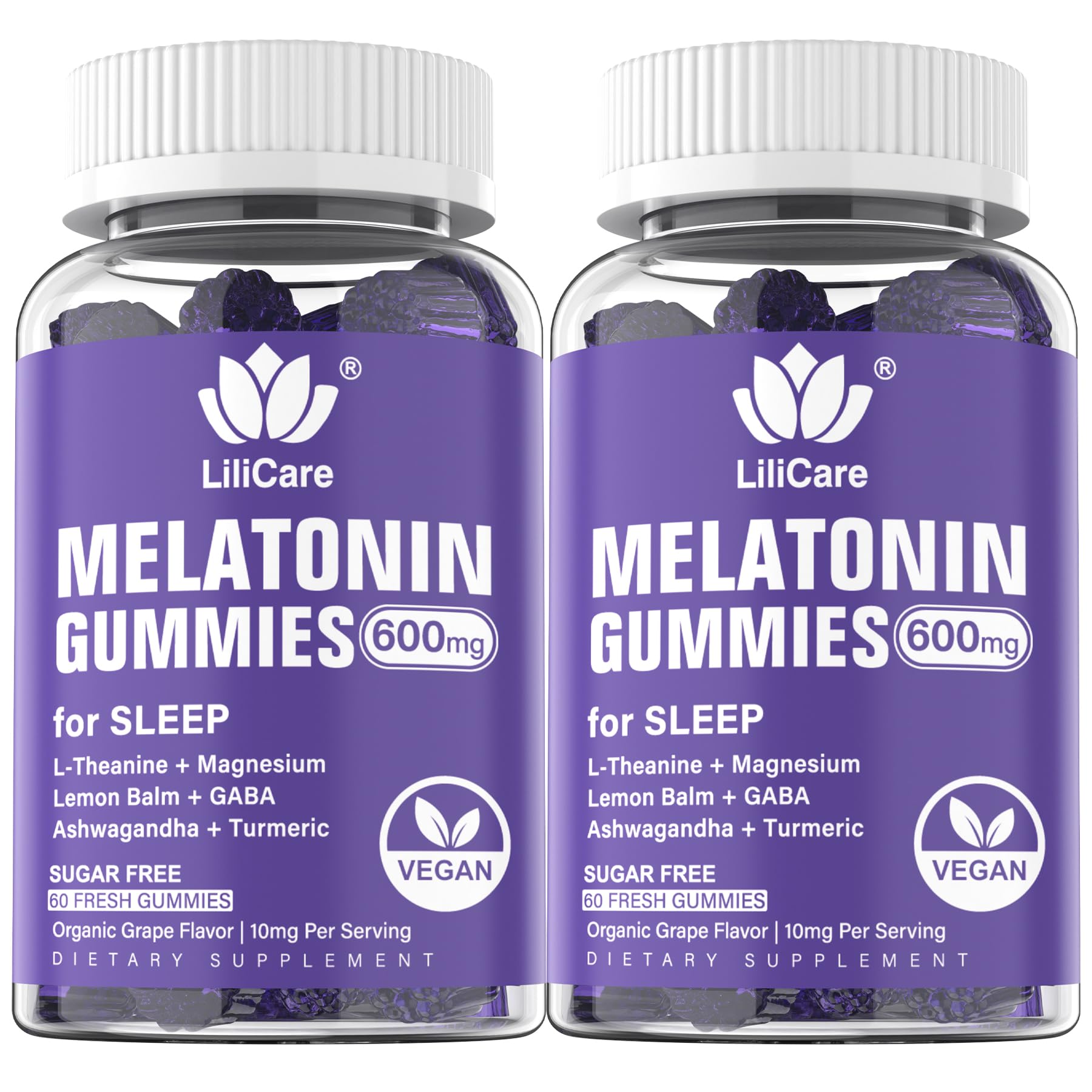 LILICARE Vegan Melatonin Gummies 20mg front view