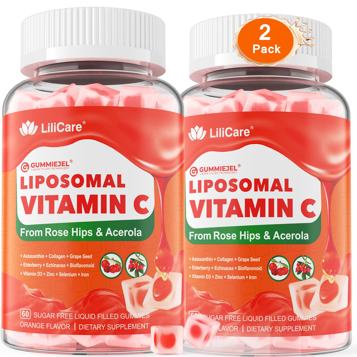 LILICARE Vitamin C Gummies 1000mg front view packaging