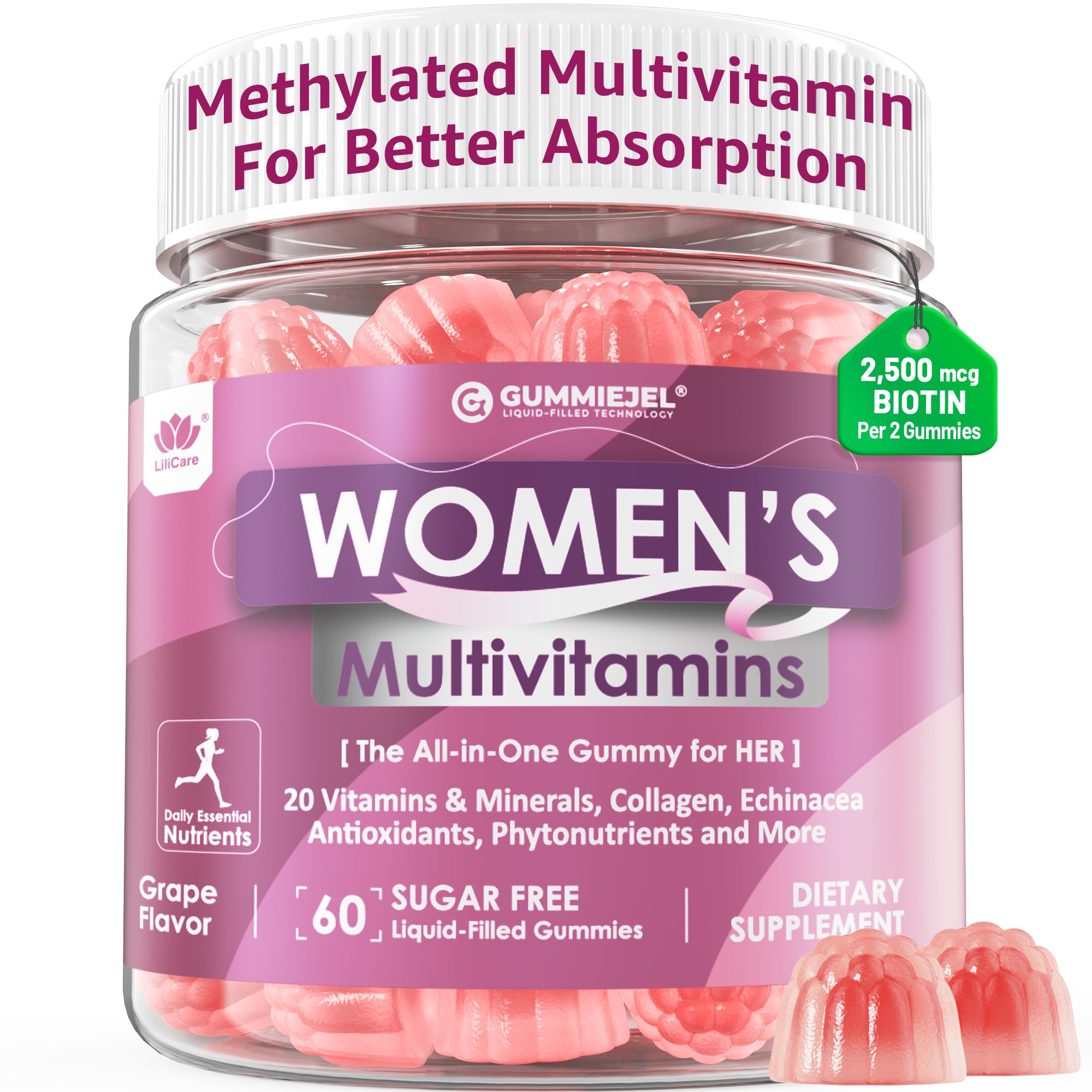 LILICARE Women's Multivitamin Gummies front view with packaging