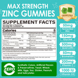 LILICARE Zinc Gummies 50mg side view showing ingredients
