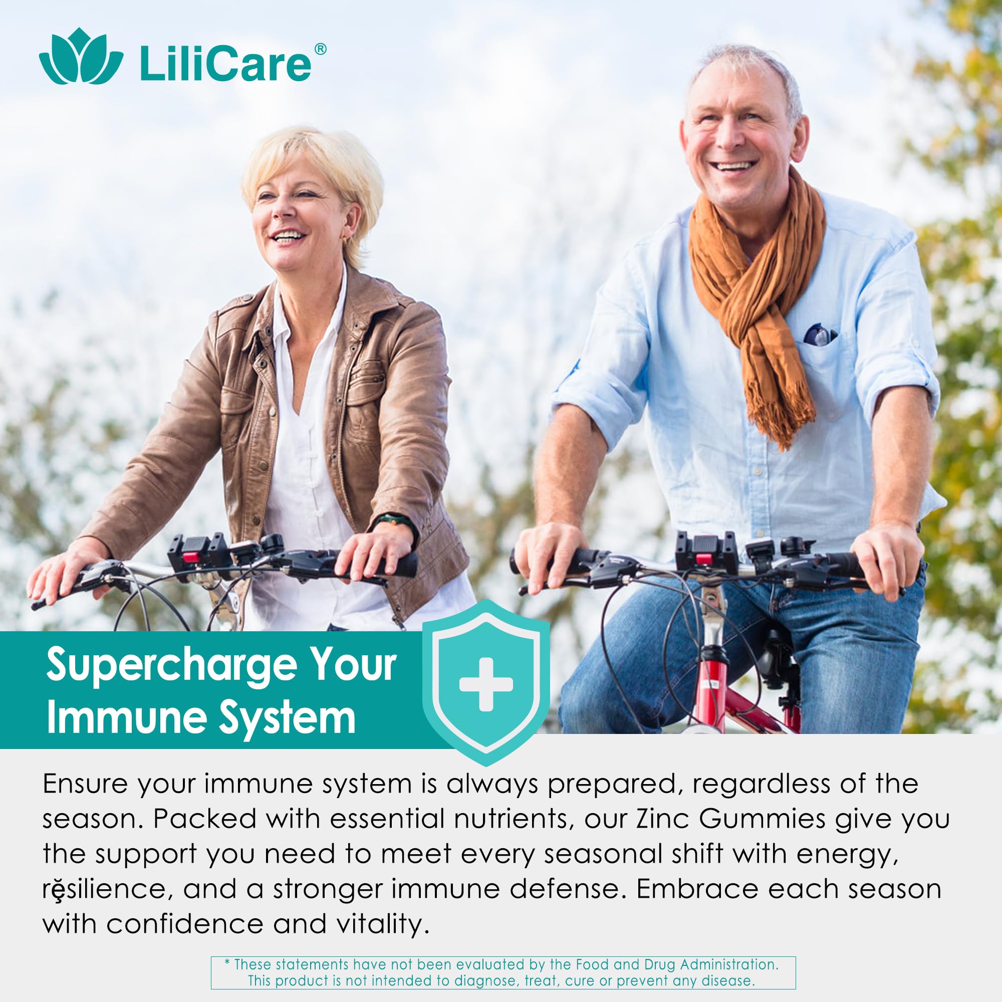 LILICARE Zinc Gummies 50mg with a measuring spoon