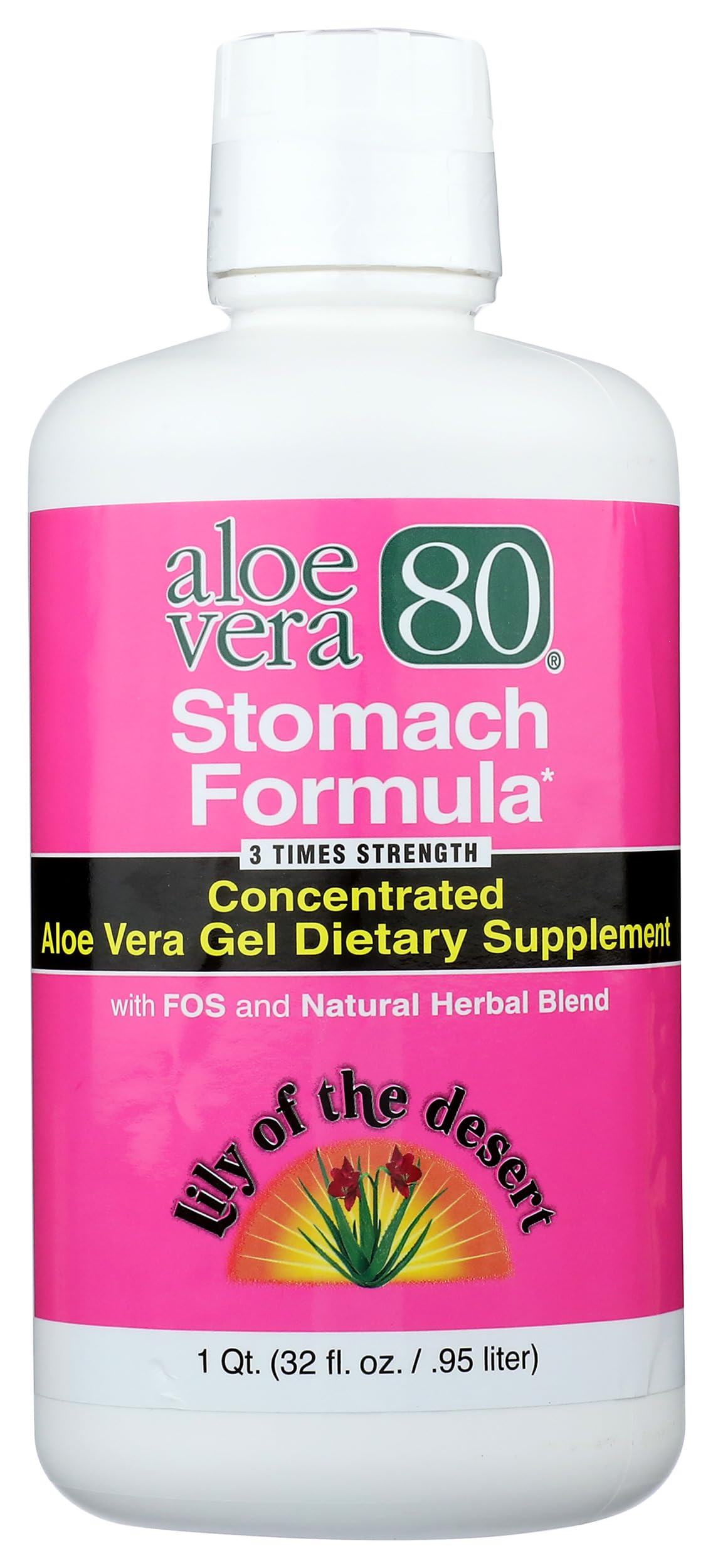 Lily Of The Desert Aloe 80 Organics Stomach Formula 32 Ounce front view