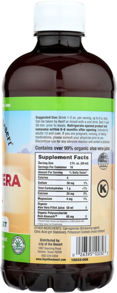 Lily Of The Desert Aloe Vera Gel ingredients list