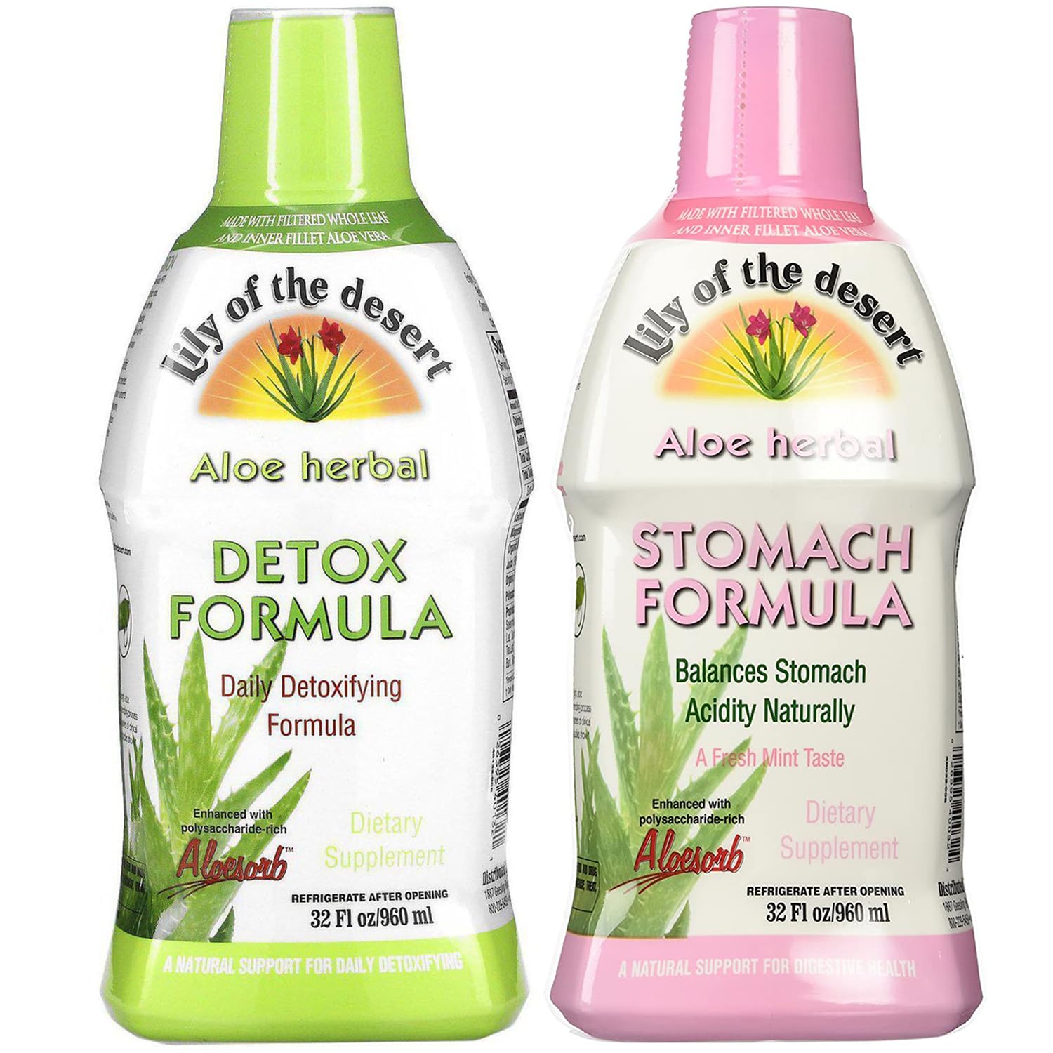 Lily Of The Desert Aloe Vera Herbal & Stomach Formula Bundle front view