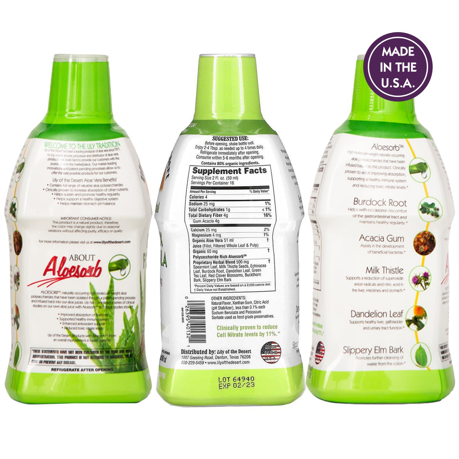 Lily Of The Desert Aloe Vera Herbal & Stomach Formula Bundle side view