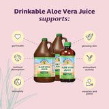 Lily Of The Desert Aloe Vera Juice with fresh aloe leaves