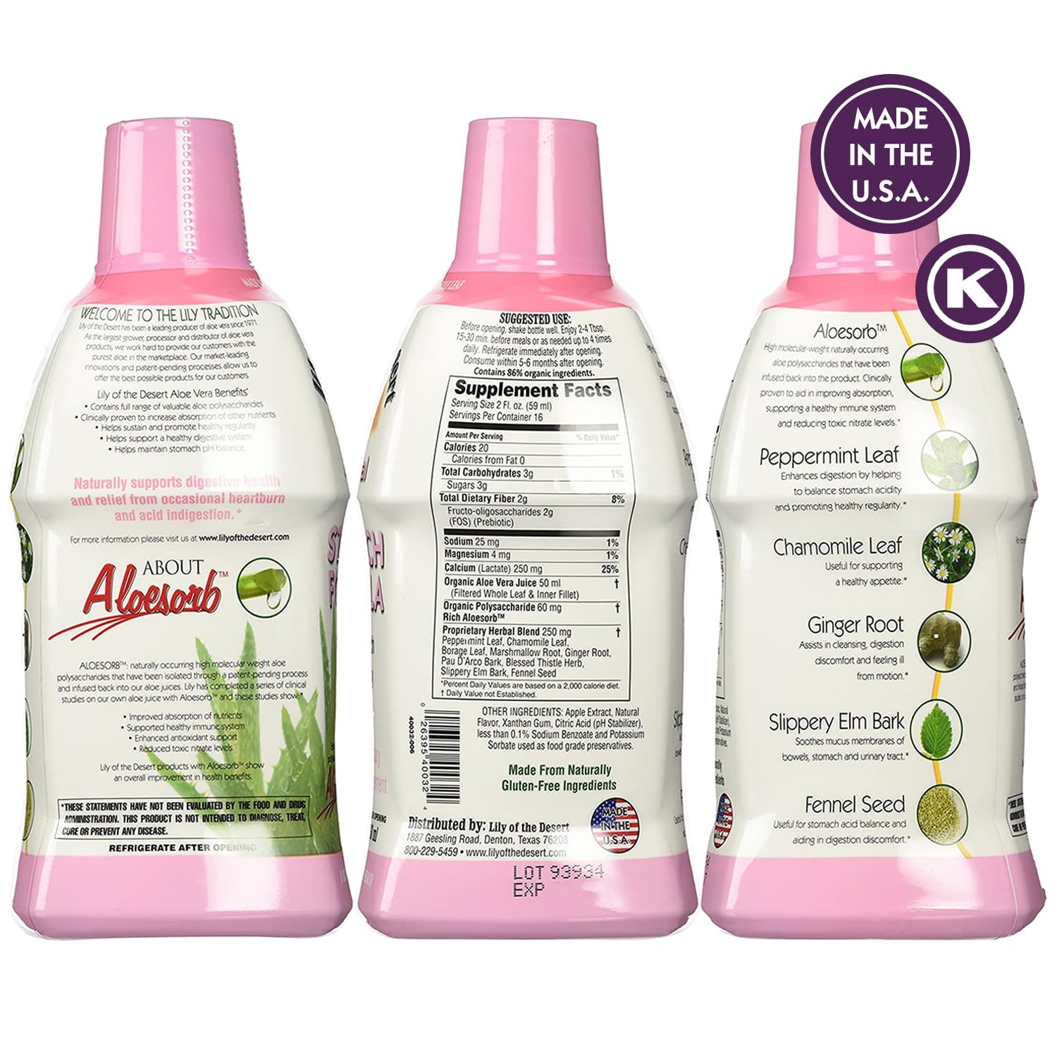 Lily Of The Desert Aloe Vera Stomach Formula 907g side view