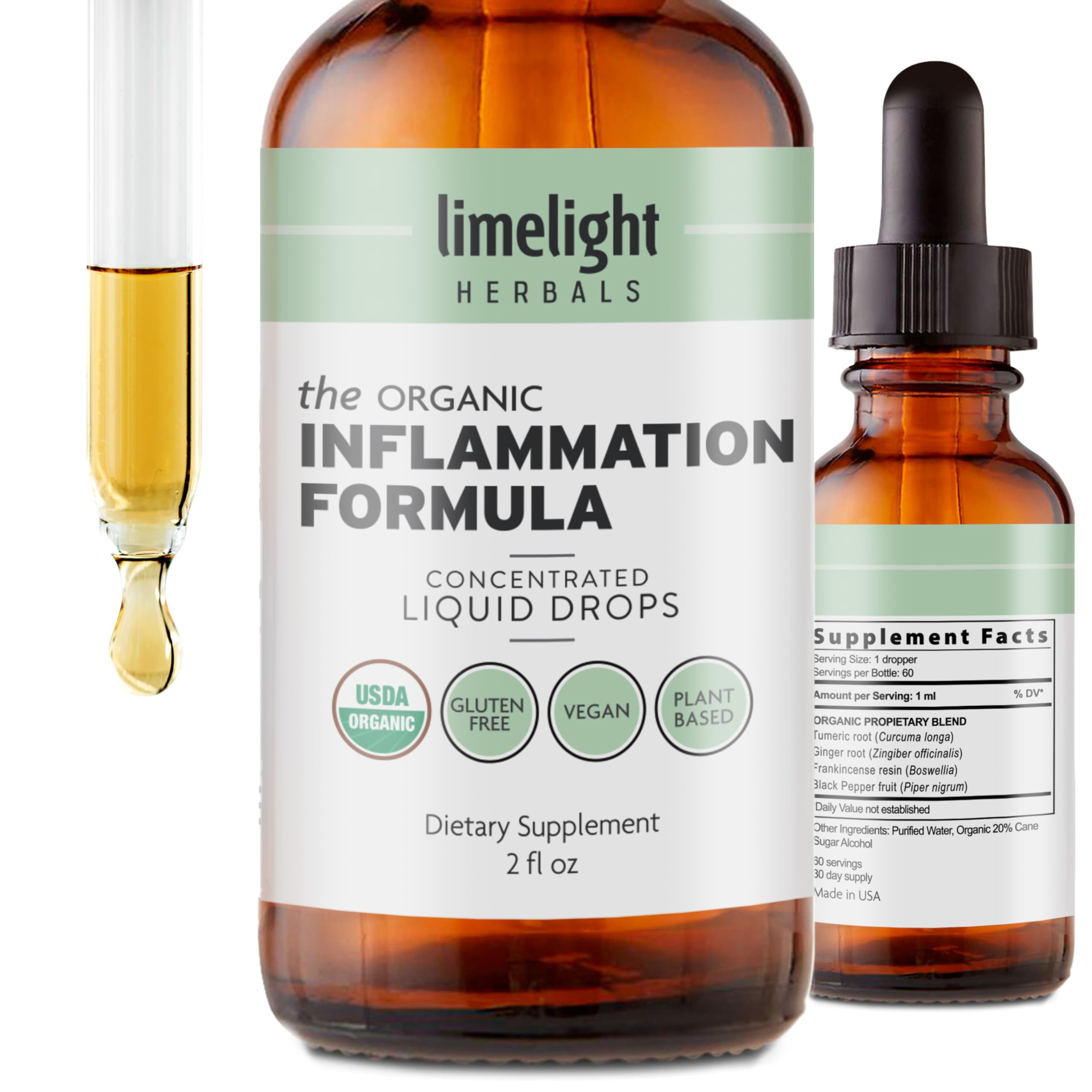 LIMELIGHT HERBALS Turmeric Curcumin Liquid Supplement front view