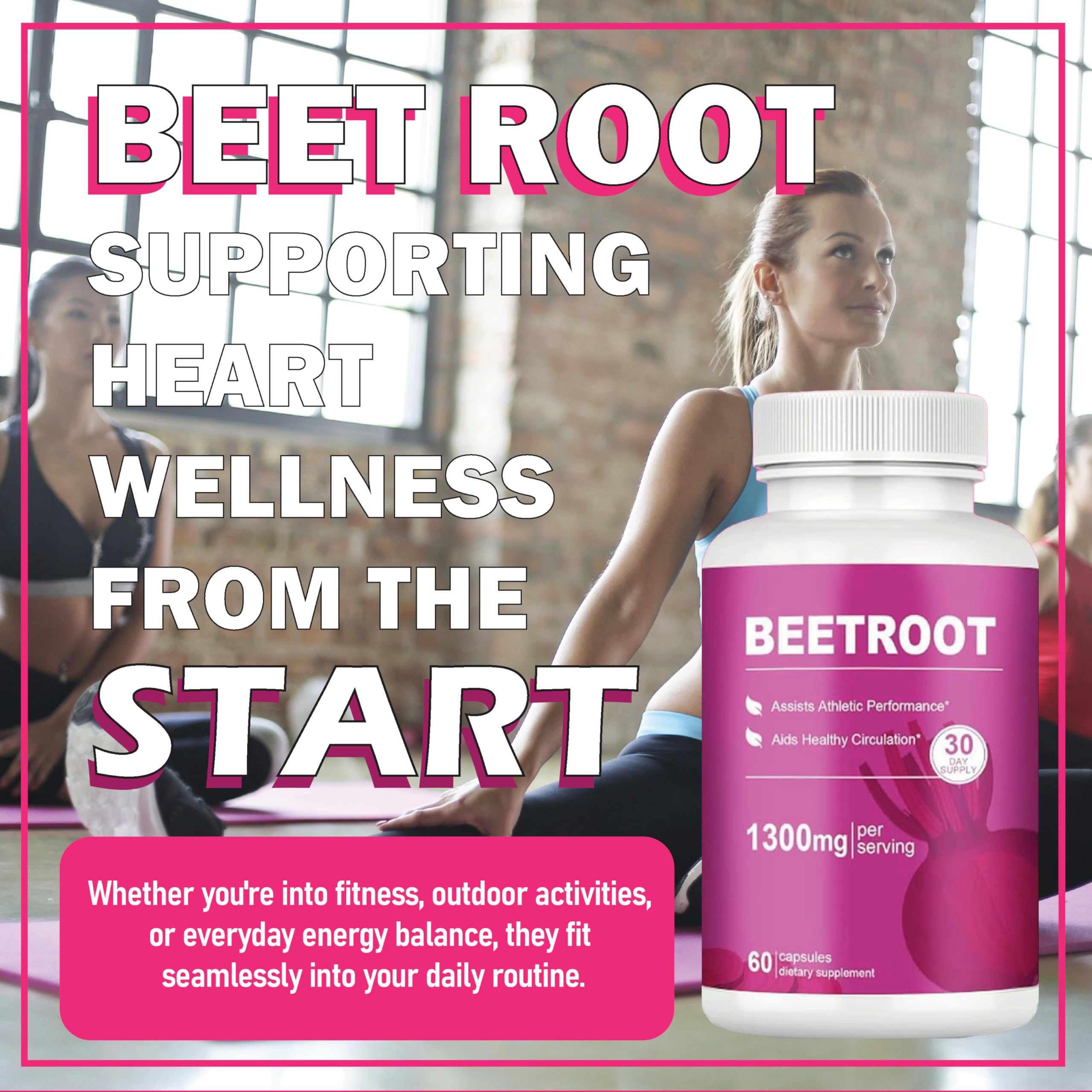 LIMYGOO Beet Root Capsules on a wooden table