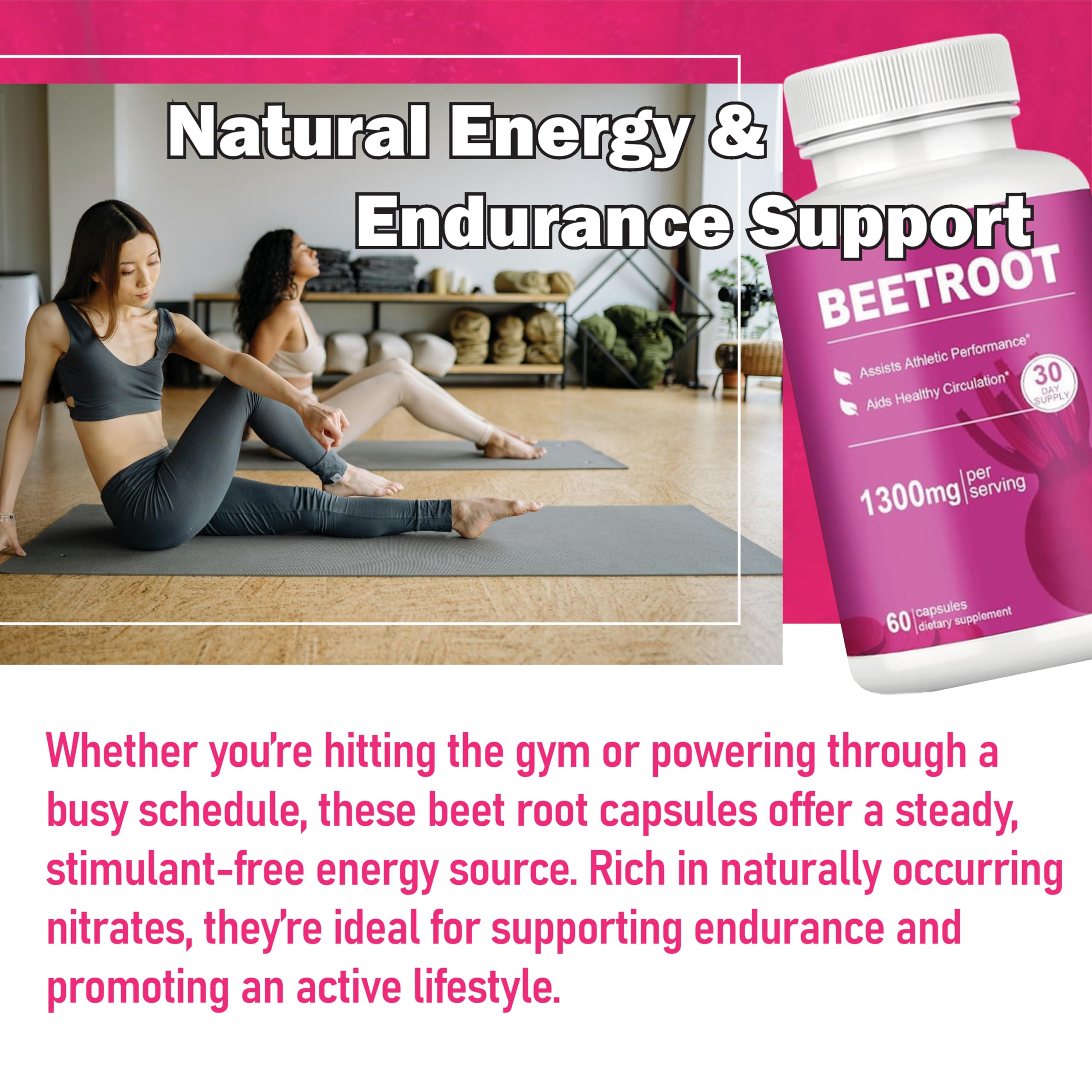 LIMYGOO Beet Root Capsules with measuring spoon