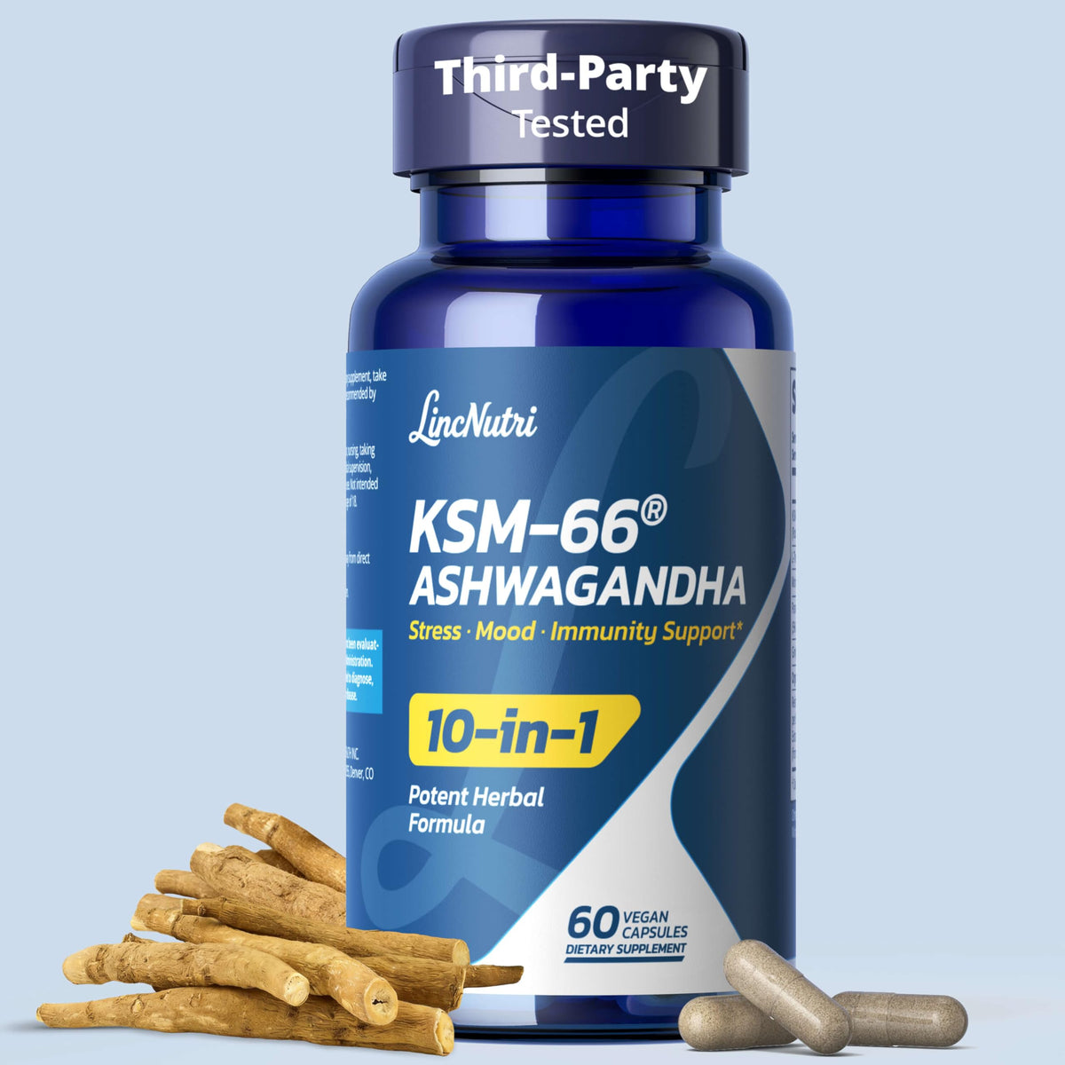 LincNutri Ashwagandha 10-in-1 Adaptogen Blend front view