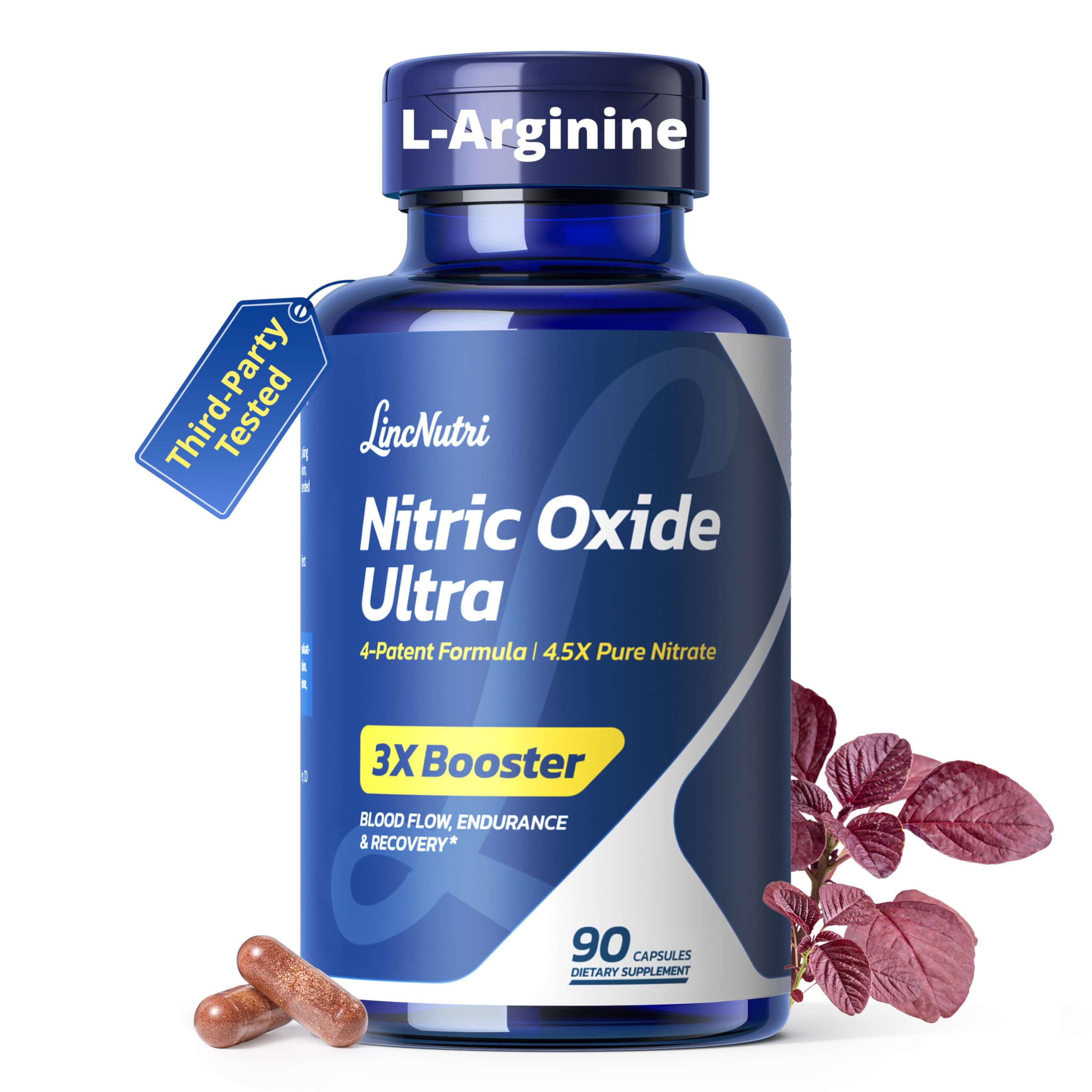 LincNutri L-Arginine Supplement 60 capsules front view