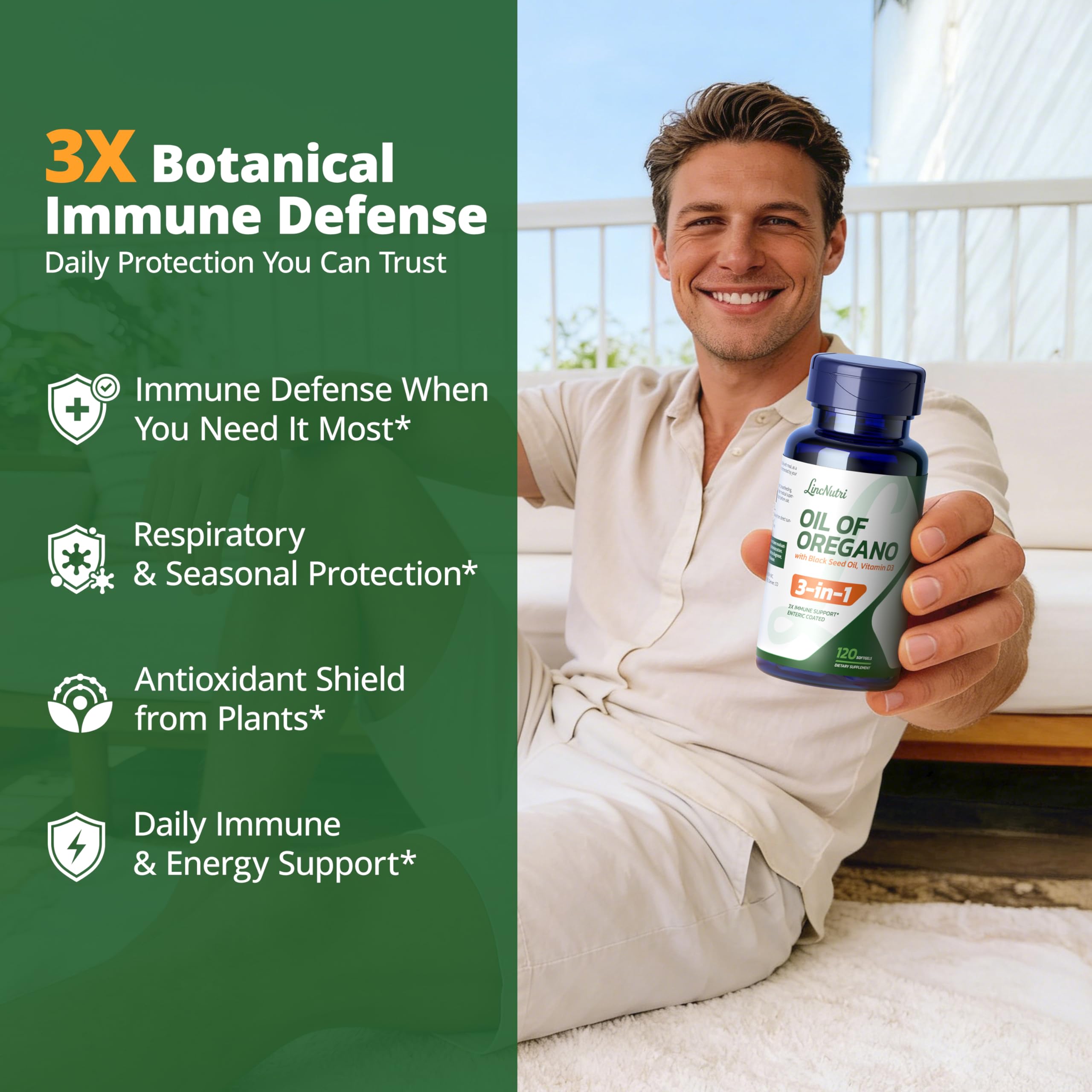 LincNutri Oregano Oil Capsules with black seed oil