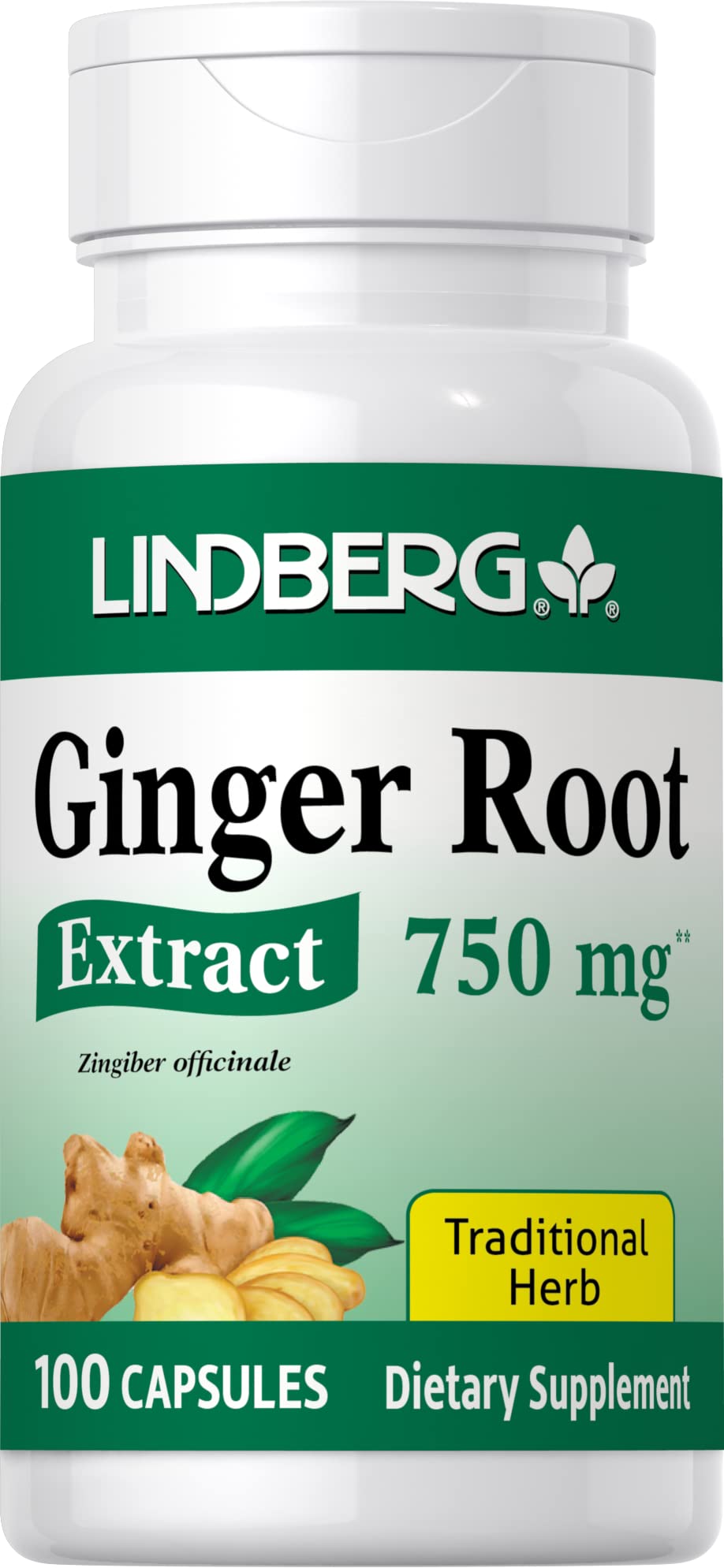 Lindberg Ginger Root Extract Quick-Release Capsules front view