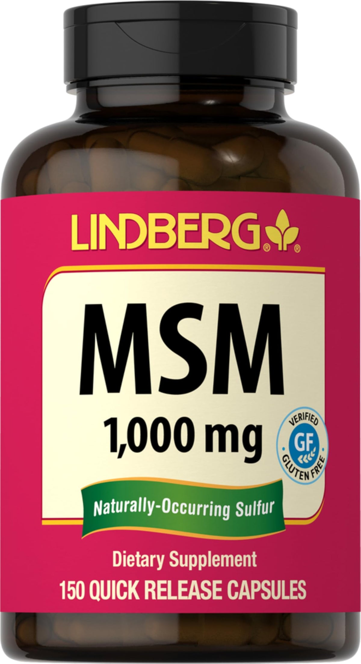 Lindberg MSM Daily Capsules 1000mg front view