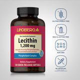 Lindberg Soy Lecithin Softgels side view showing quantity