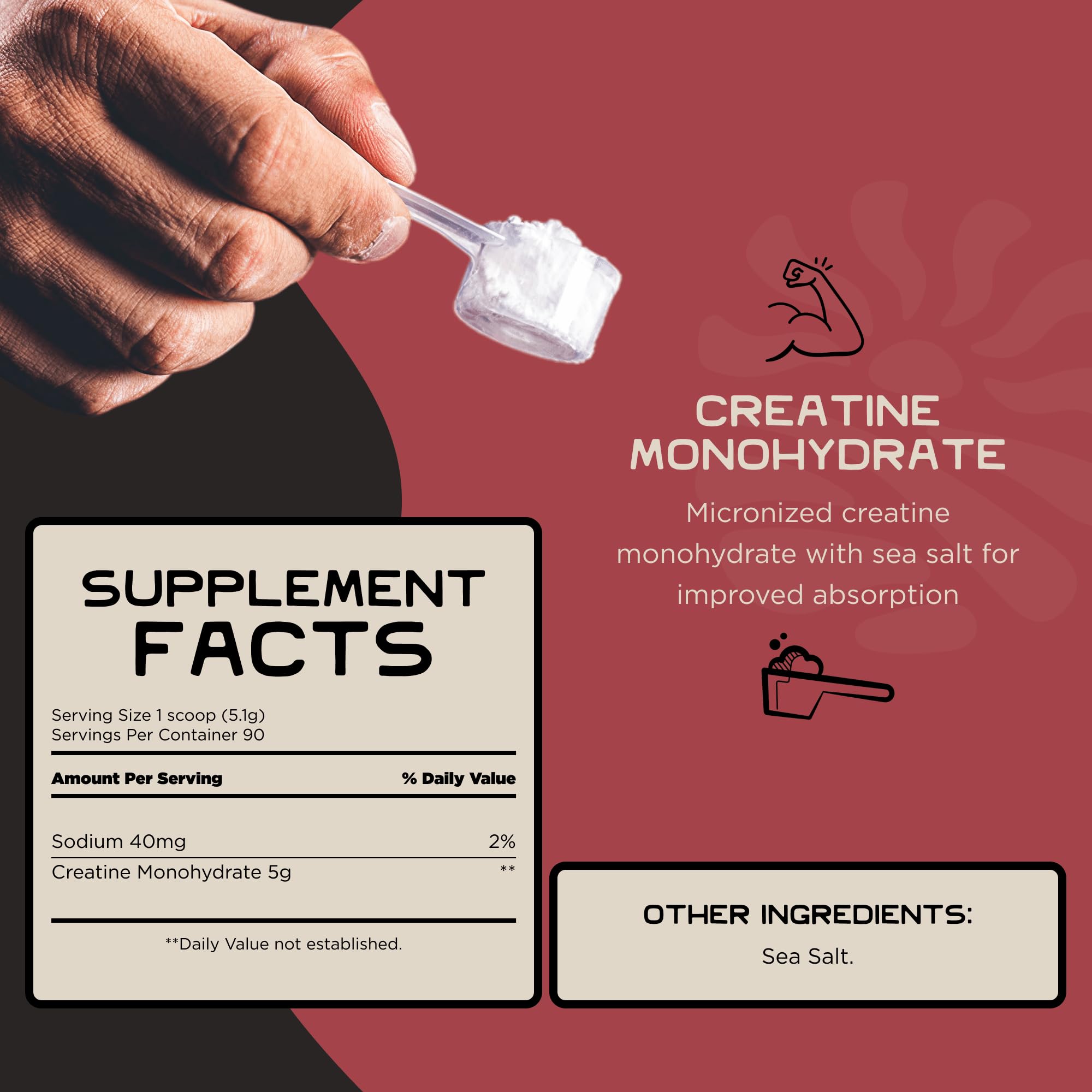 Lineage Provisions Micronized Creatine Monohydrate 490g packaging