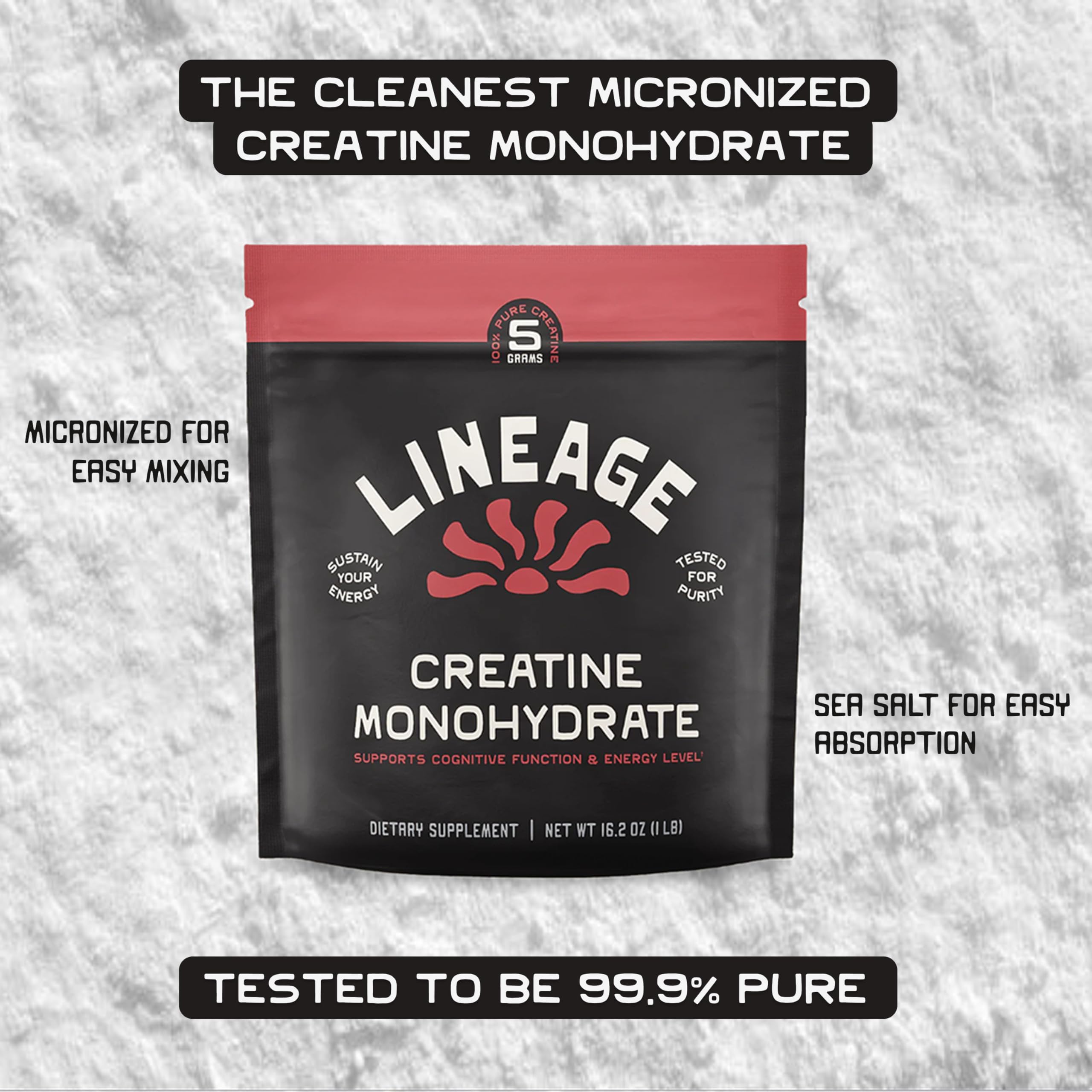 Lineage Provisions Micronized Creatine Monohydrate nutritional information
